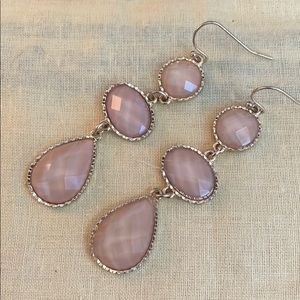 Pink and gold jewel earrings